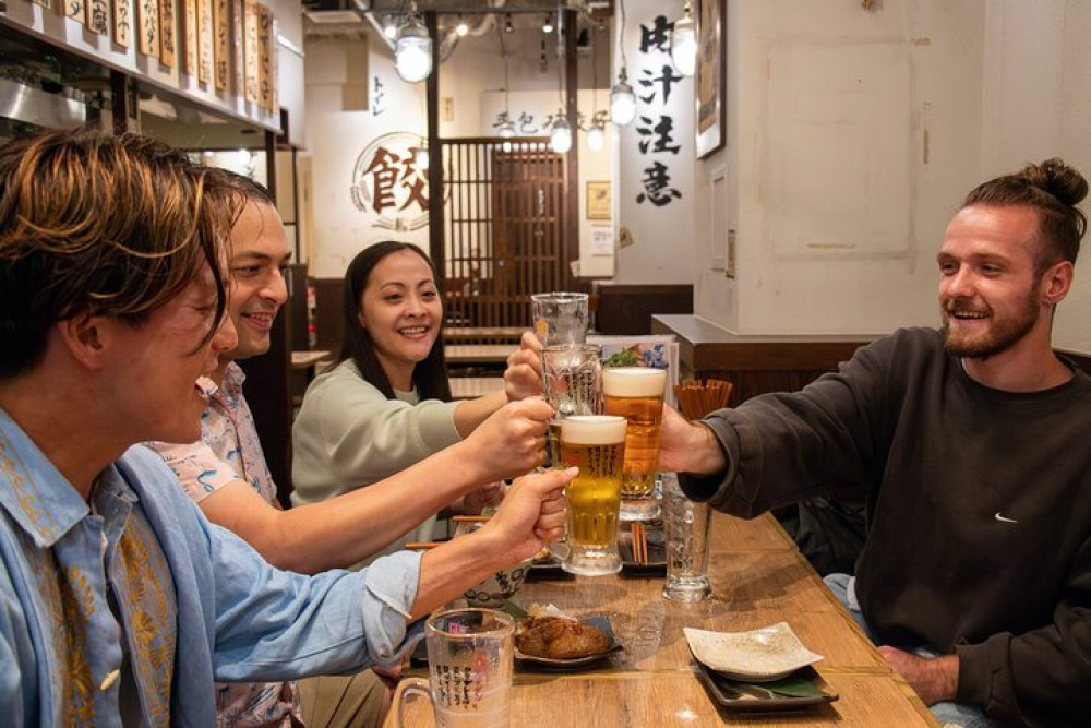 Small Group All-You-Can-Drink Bar Hopping Tour in Ueno with Food Expert