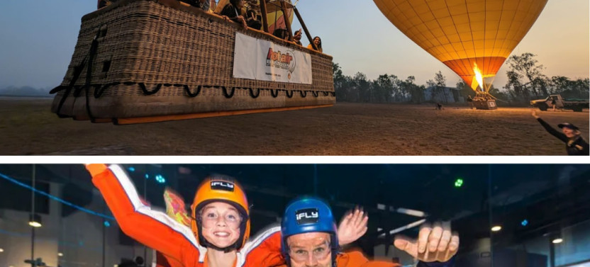 Gold Coast Classic Ballooning + Vineyard Breakfast & iFly Indoor Skydiving