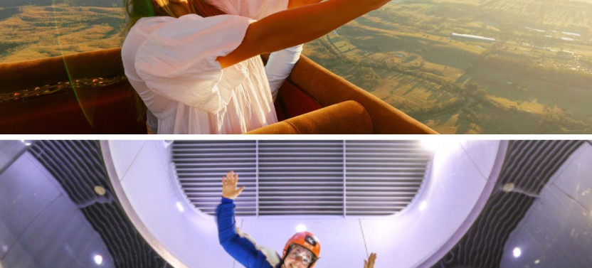 Gold Coast Classic Ballooning + Vineyard Breakfast & iFly Indoor Skydiving