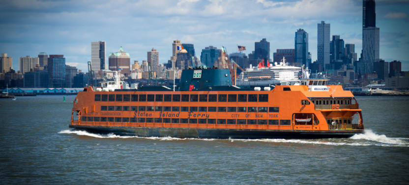 Full Day Discover NY Driving Tour Closed Top Bus with Ferry Ride