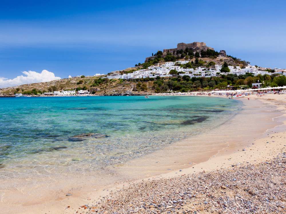 Boat Trip To Lindos With Swimming Stops from Rhodes