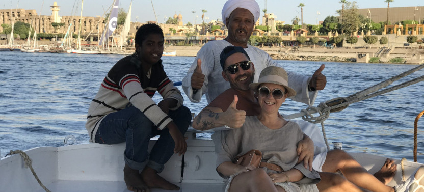 Morning or Sunset Sailing Felucca Boat Ride with Camel Ride in Luxor