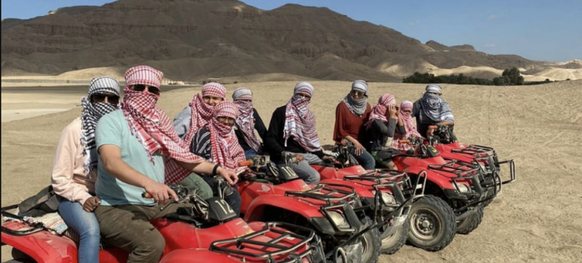 Sunset Desert Quad Bike Safari with Camel Ride & Bedouin Dinner in Hurghada