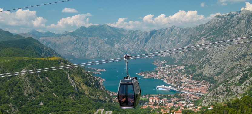 Cable Car and Kotor Old Town