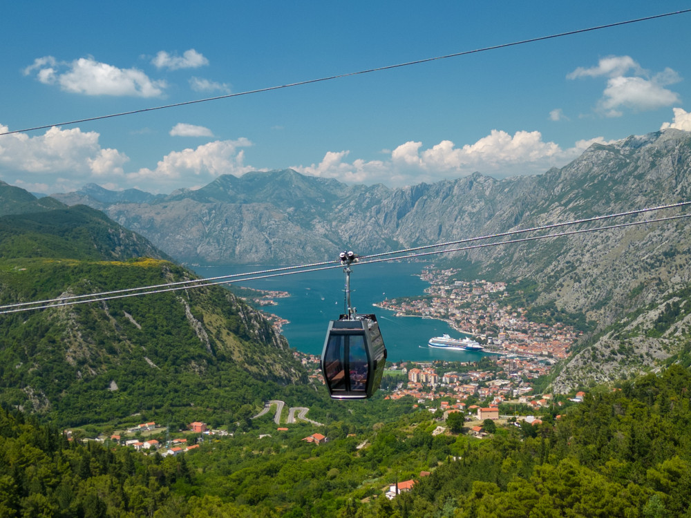 Cable Car and Kotor Old Town