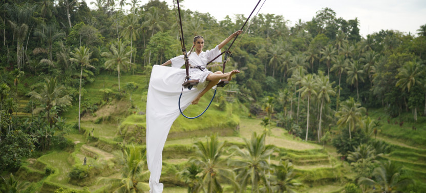 Ubud Monkey - Jungle Swing - Rice Terrace - Temple and Waterfall