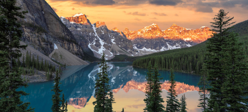 Moraine Lake Sunrise from Canmore or Banff