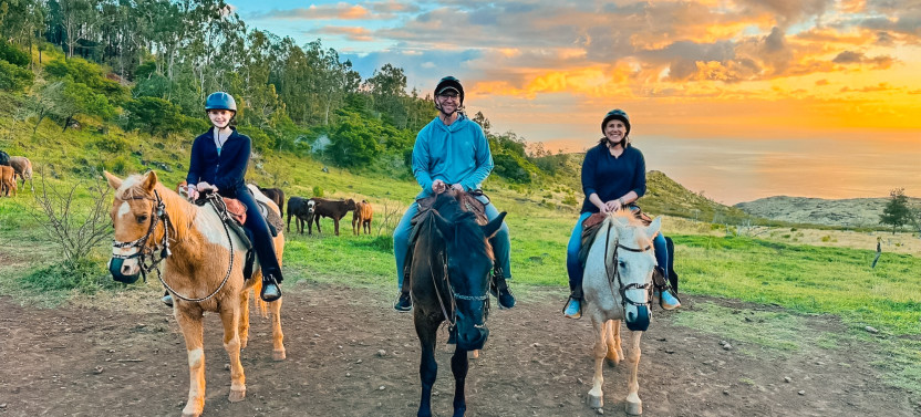Group Sunset Horseback Ride along Oahu Coastline