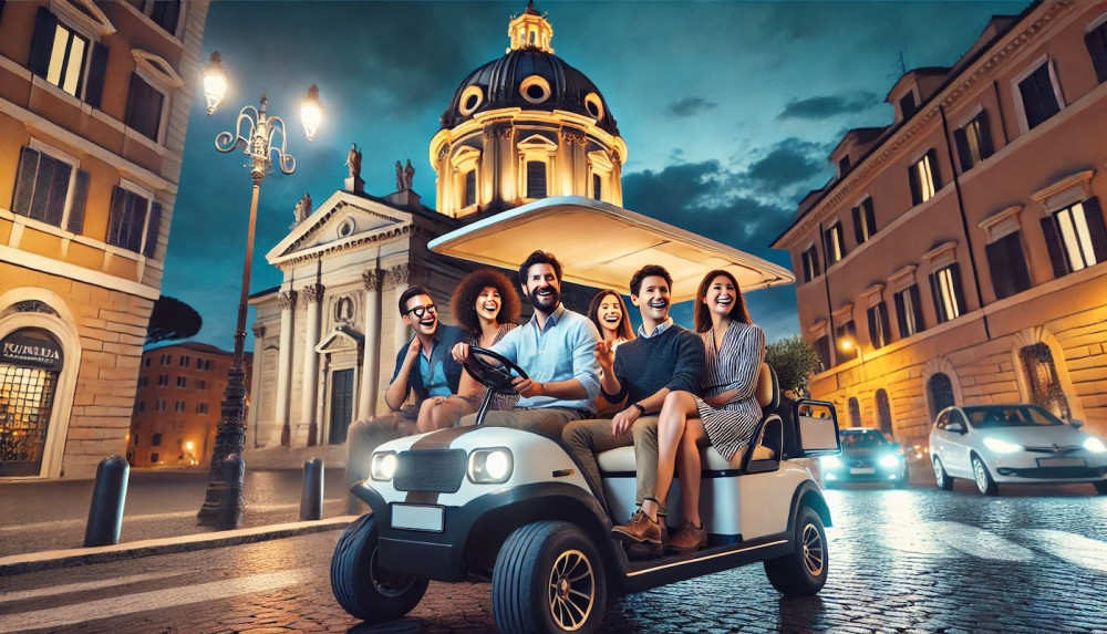Romantic Rome Evening 2-Hour Golf Cart Tour