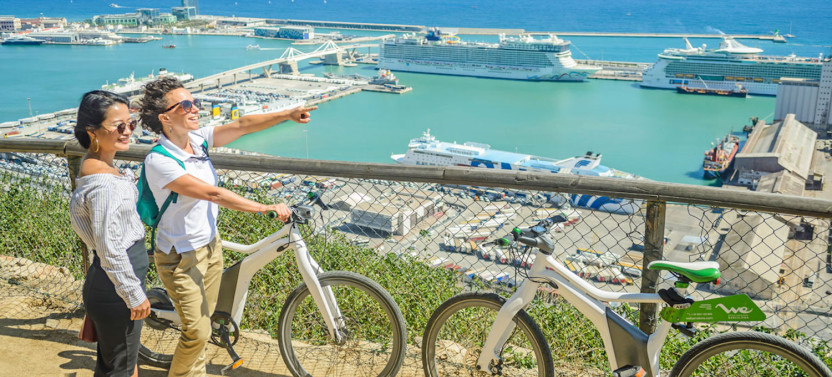 360° Barcelona eBike w/ Montjuic Cable Car & Boat Ride