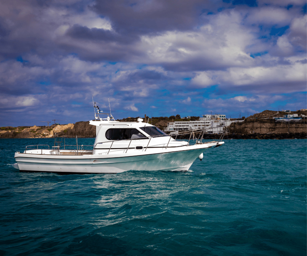Motor Boat-Caldera Private Sunset Cruise & Volcano Hike in Santorini