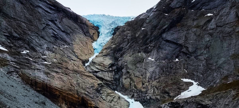 Spectacular Briksdal Glacier from Olden
