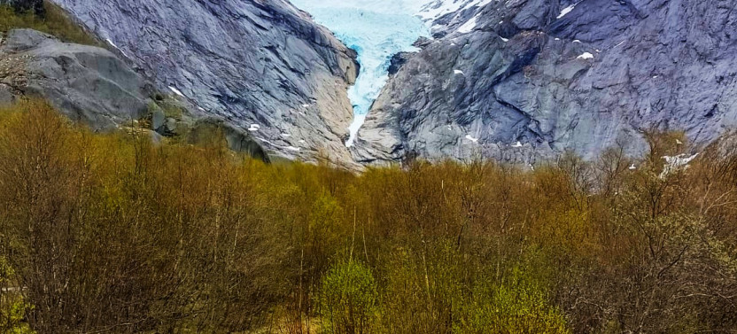 Spectacular Briksdal Glacier from Olden