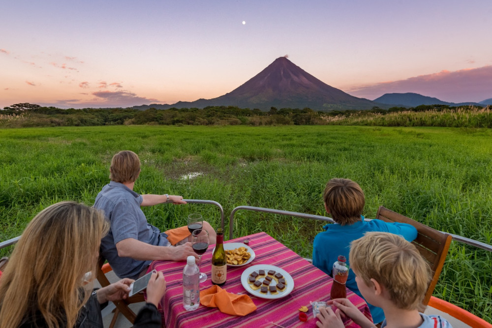 Sunset View on Boat at Arenal Lake with Wine & Cheese