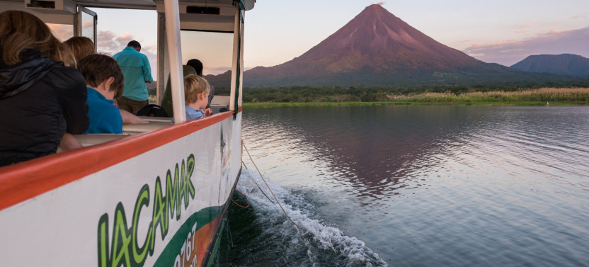 Sunset View on Boat at Arenal Lake with Wine & Cheese