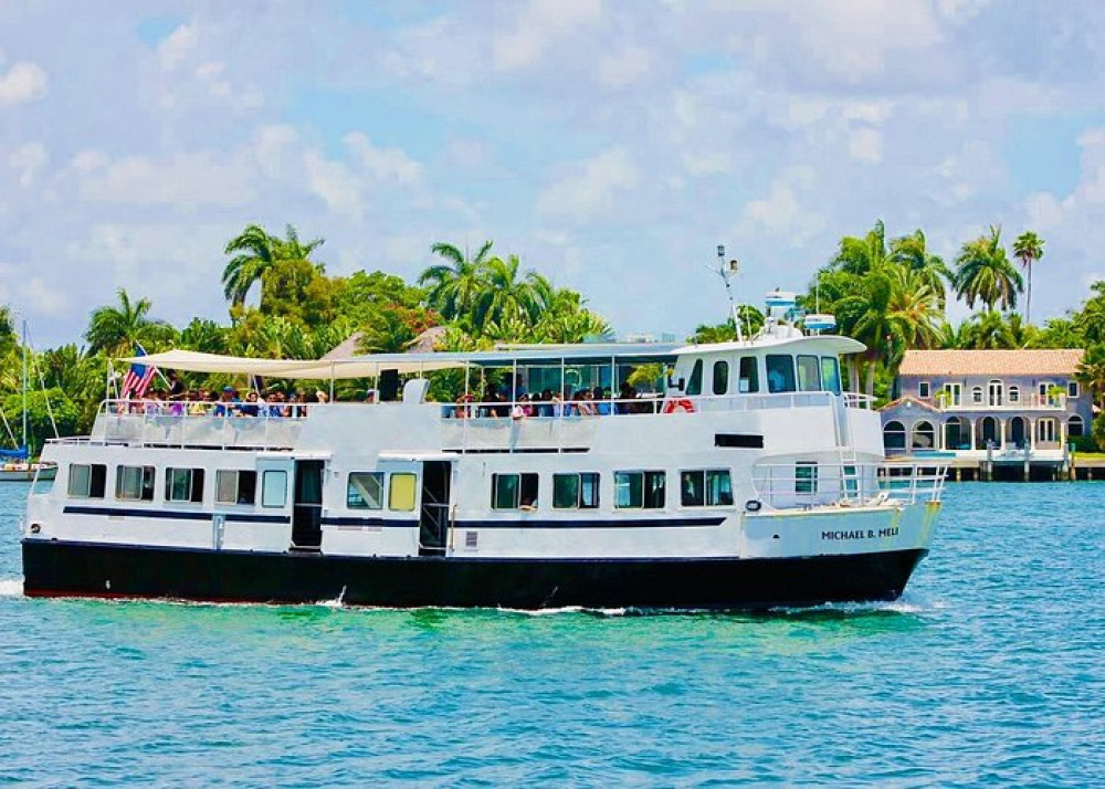 Top Rated Miami Night Skyline Cruise with Open Bar