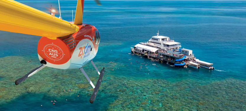 Moore Reef Full Day Tour + 10 Minute Scenic Helicopter Flight