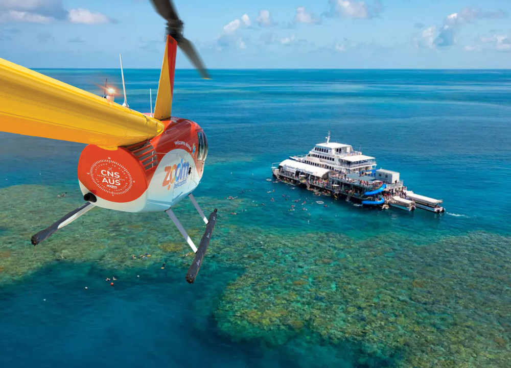Moore Reef Full Day Tour + 10 Minute Scenic Helicopter Flight