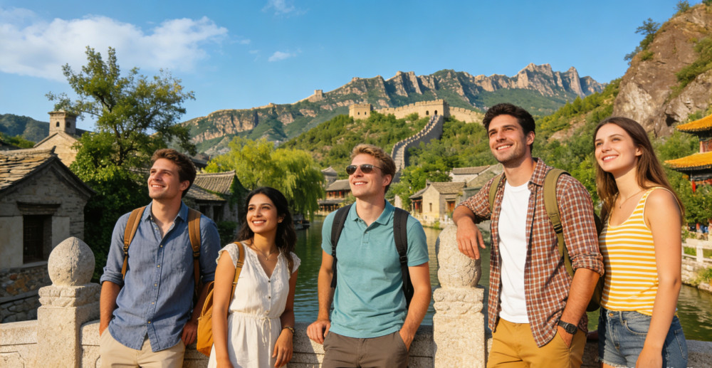 Jinshanling with Night View of Simatai & Gubei Water Town from Beijing