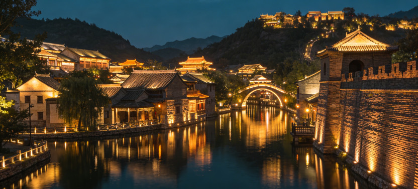 Private Night Tour to Gubei Water Town & Simatai Great Wall with Cable Car