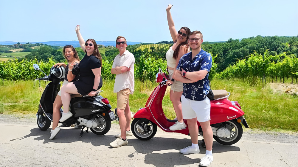 From Florence: Small-Group Tuscany Vespa Tour with Lunch & Wine