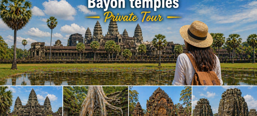 Angkor Wat, Ta Promh, Banteay Srei, Bayon temples Private Full Day Tour