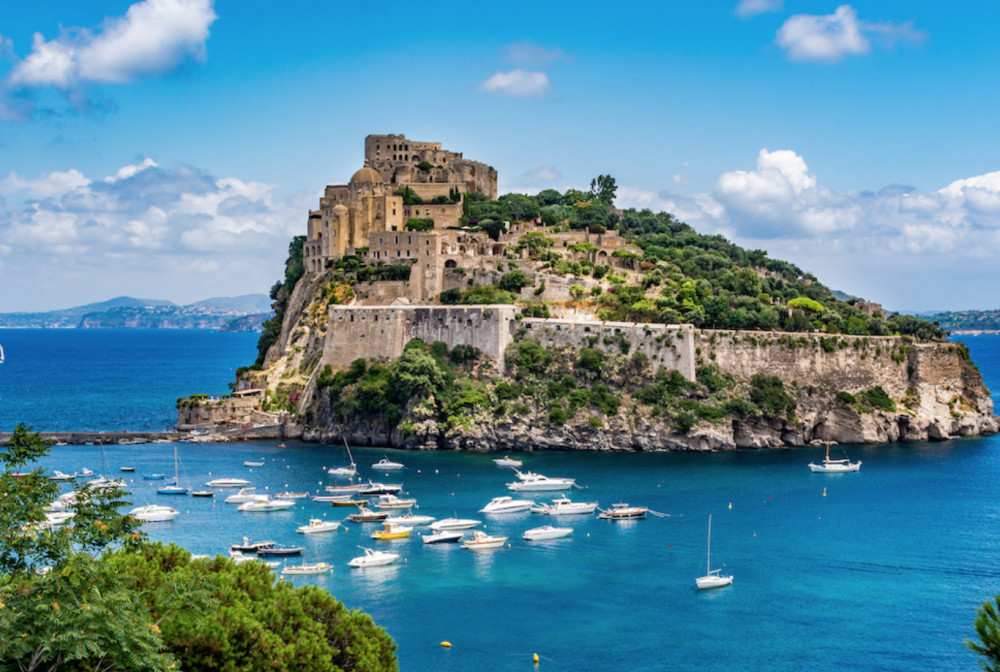 Full-Day Boat Excursion with Swimming to Ischia & Procida from Naples