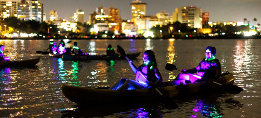 Combo: San Juan Glow Kayak + Salsa Experience at a  Luxury Beach