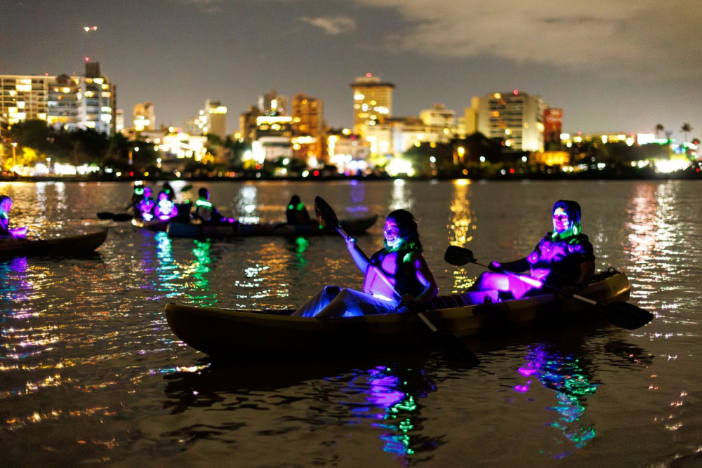 Combo: San Juan Glow Kayak + Salsa Experience at a  Luxury Beach