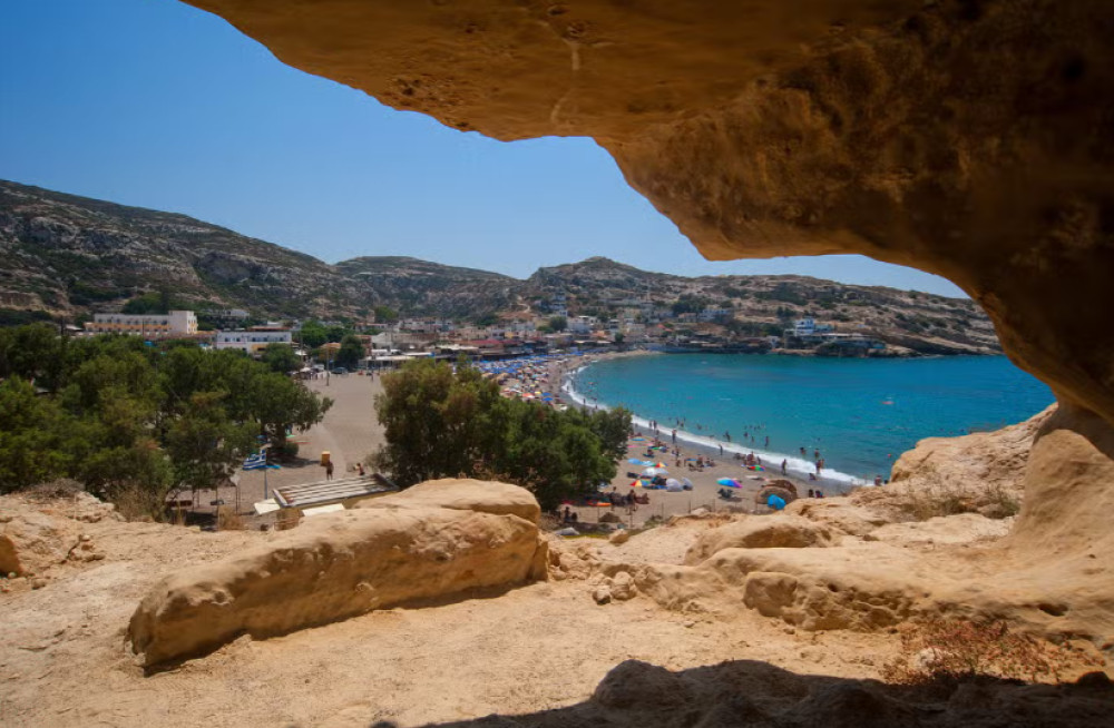 Matala Beach and Zaros Village from Heraklion