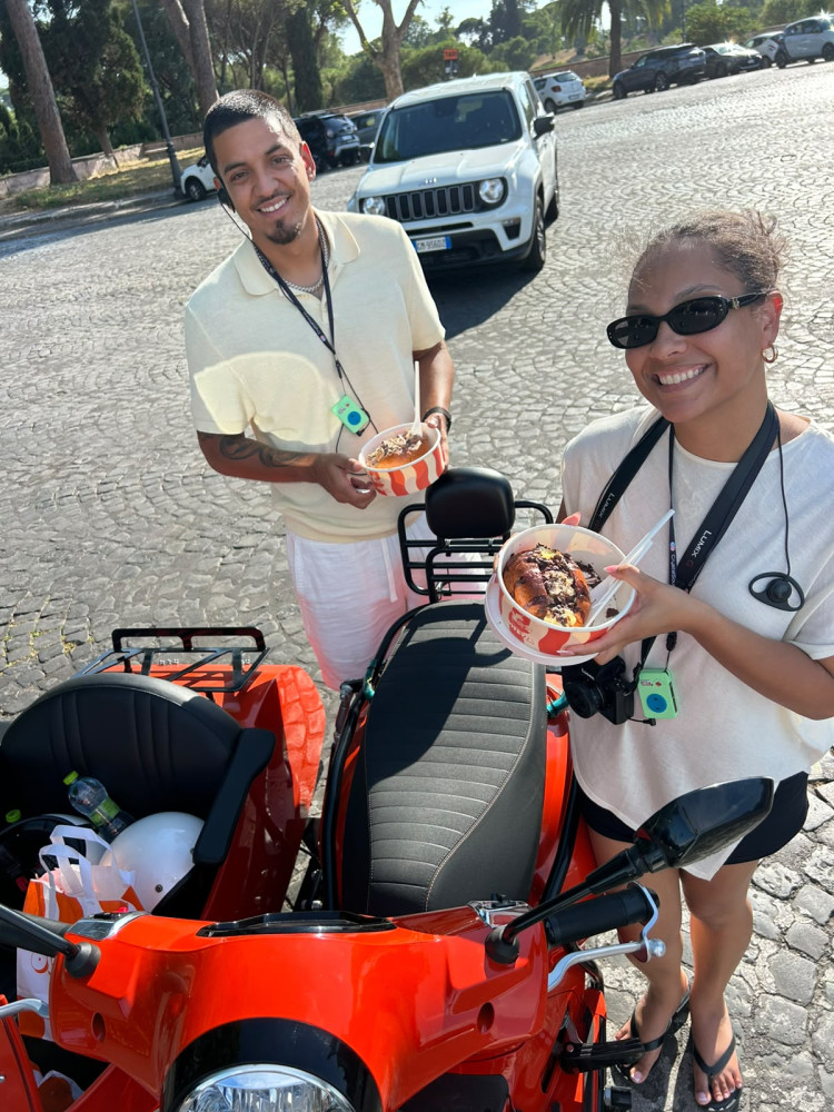 Rome: Private Vespa Sidecar Tour with Free Maritozzo