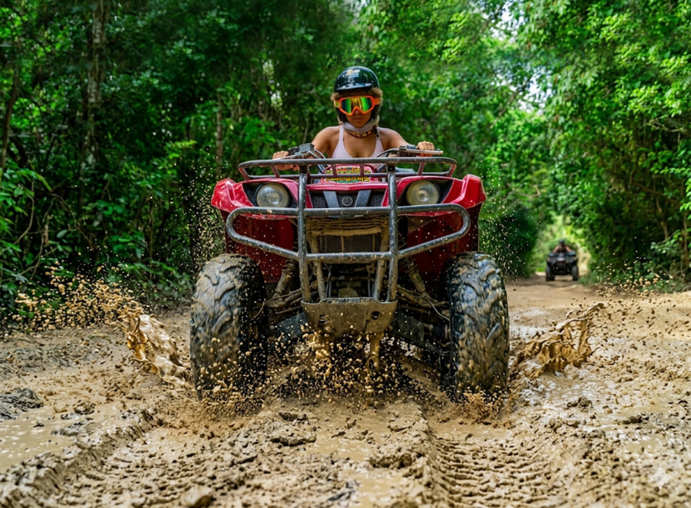 ATV Wild Pass with Single ATV, Ziplines, Cenote & Tequila Tasting