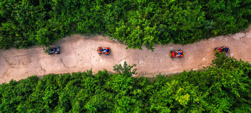 ATV Wild Pass with Shared ATV, Ziplines, Cenote & Tequila Tasting