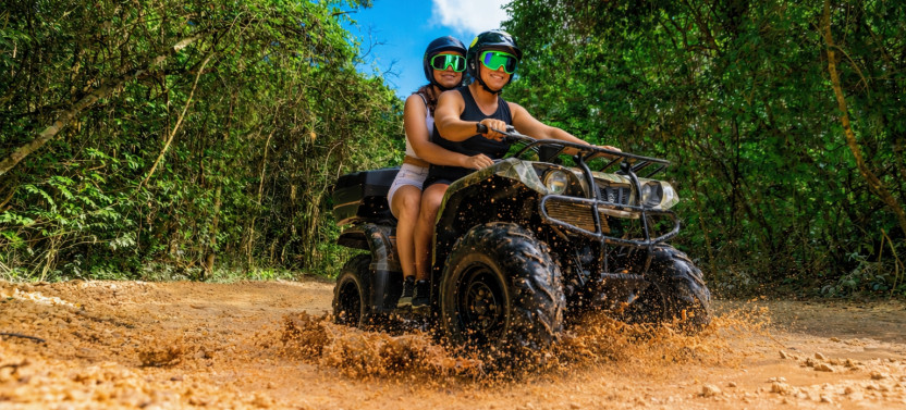 ATV Wild Pass with Shared ATV, Ziplines, Cenote & Tequila Tasting