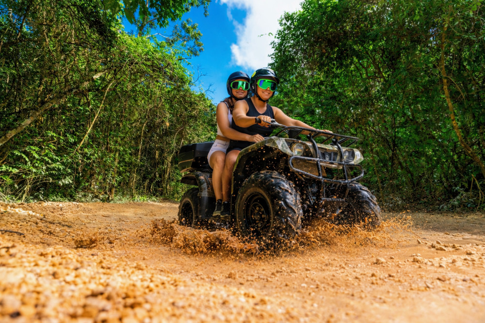 ATV Wild Pass with Shared ATV, Ziplines, Cenote & Tequila Tasting