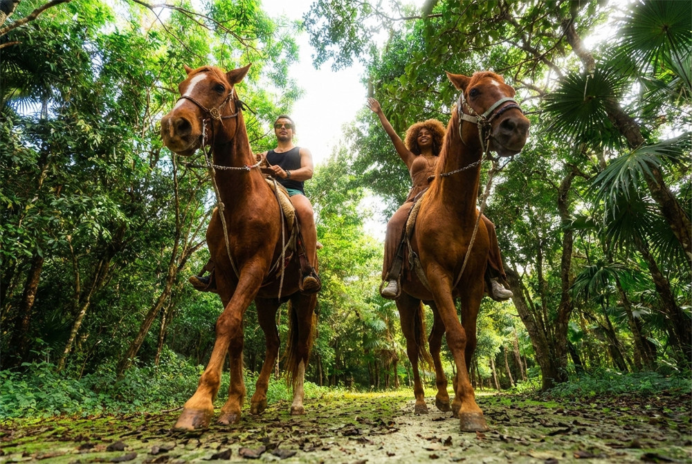 Horseback Ride in Cancun with zip-lines, cenote and Shared ATV Ride