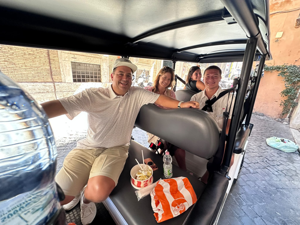 4-Hour Golf Cart Tour of Rome with Traditional Italian Polpette Tasting