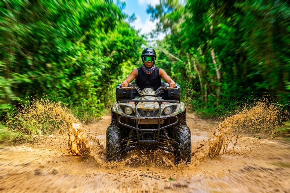 5X1 Adventure Package: Single ATV, Ziplines, Cenote & Reef Snorkeling