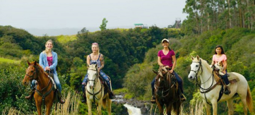Sunrise Horseback Ride Waterfall Swim/Break