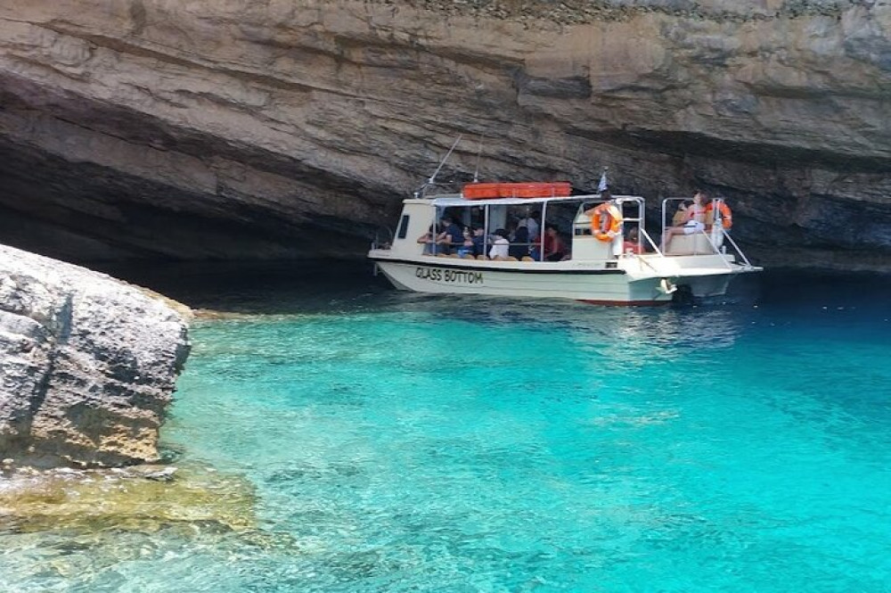 Zakynthos Sunset Cruise to Myzithres with Wine & Transfer