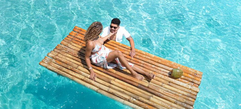 Aruba Bamboo Raft Photoshoot with Videos and Cocktails