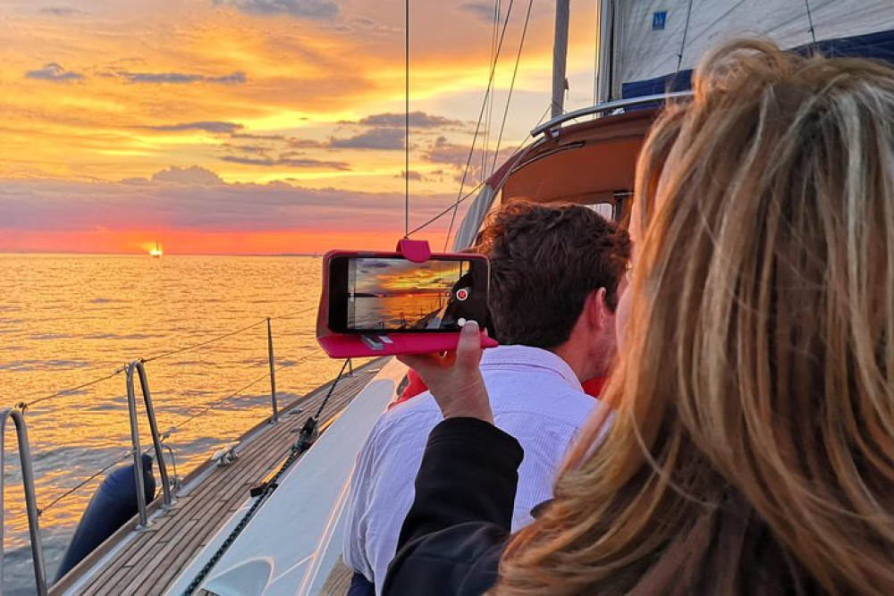 Lisbon Sunset Luxury Sailing Yacht Cruise With Drinks & Portuguese Snacks