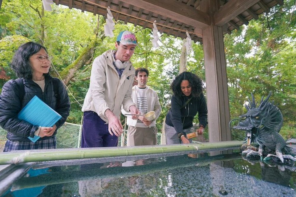 Cultural Lakeside Walk at Mt. Fuji Sake Snacks and Crafts