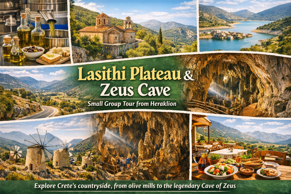 Heraklion: Small Group Tour Lasithi Plateau, Zeus Cave & More