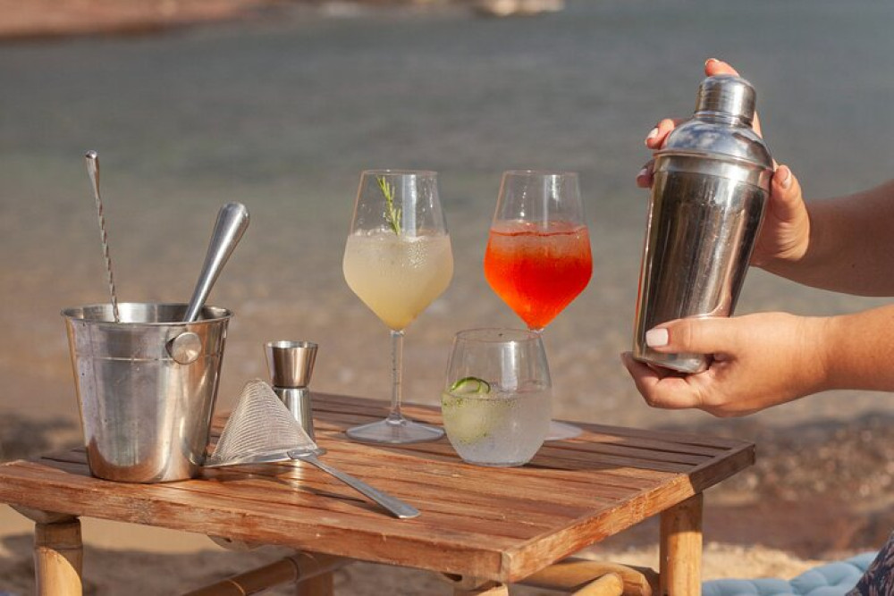 Greek Cocktail Mixology Experience on a Secluded Mykonos Beach