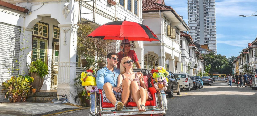 Penang: Hilltop Views, Temples & George Town by Trishaw
