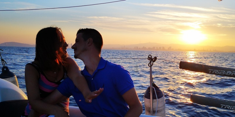 Marriage Proposal on a Sailboat in Barcelona