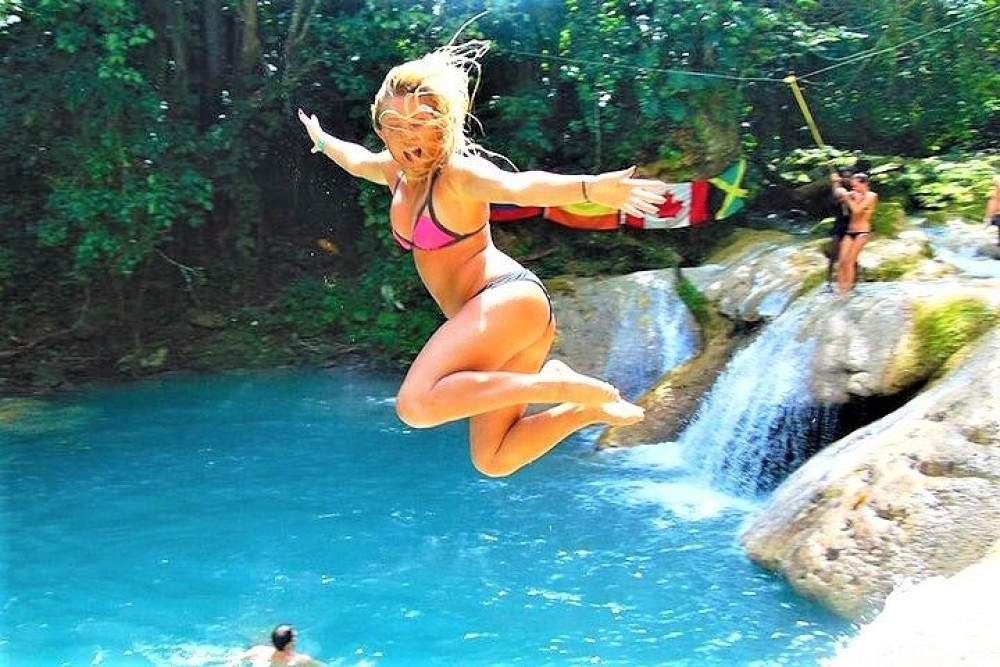 Blue Hole & Secret Falls Daytrip with Shopping From Grand Palladium
