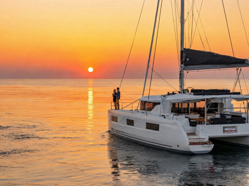 Semi-Private Sunset Catamaran Cruise with BBQ Meal & Drinks