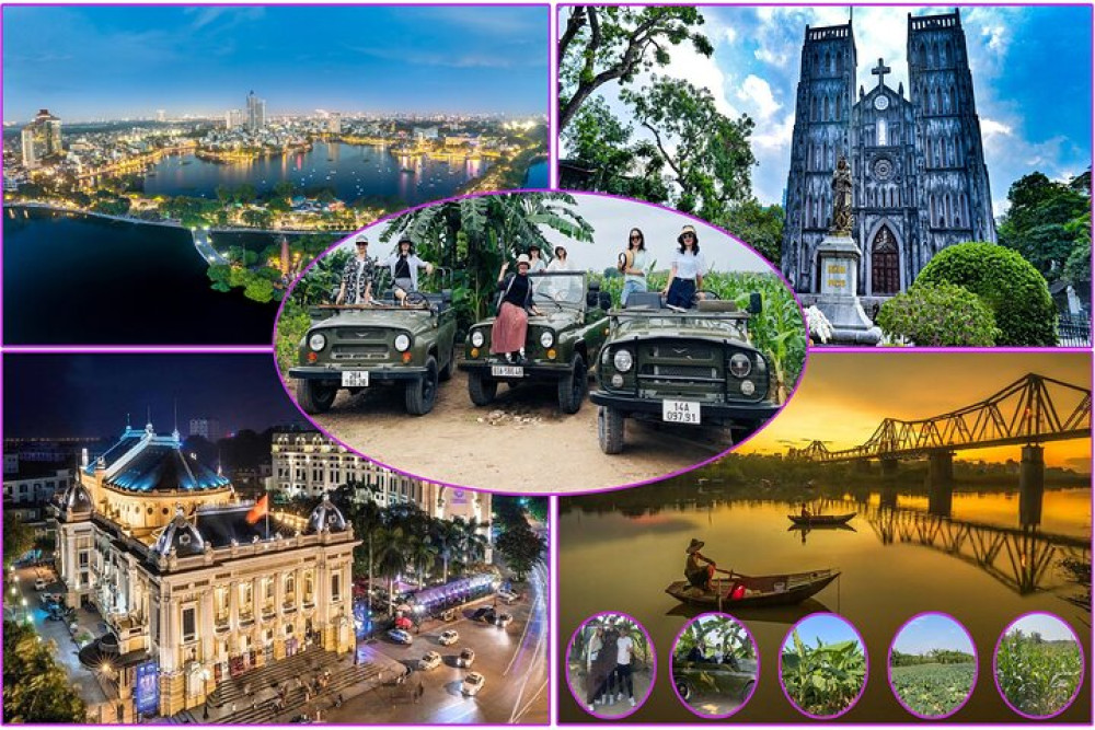 Hanoi Vintage Jeep Tour with Countryside & Street Food